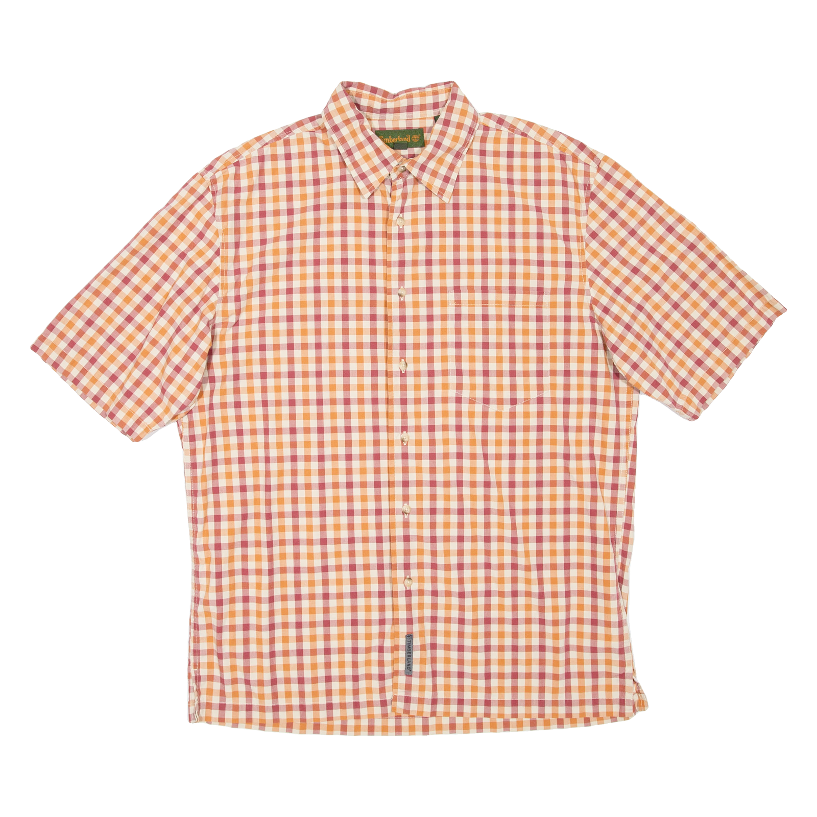 TIMBERLAND Mens Shirt Orange Check L Refurbished - N/A refurbished available on Cerqular