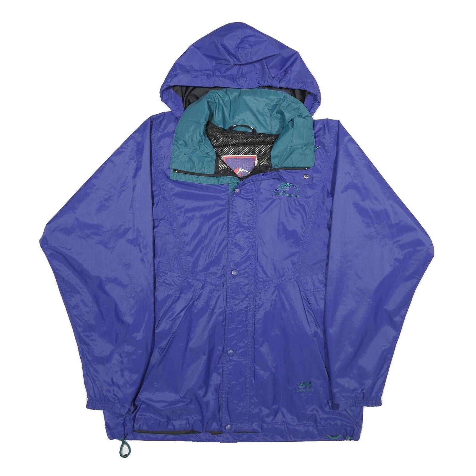 HELLY HANSEN Mens Blue Nylon Outdoor Jacket L Zip Hooded Casual Refurbished - N/A refurbished available on Cerqular