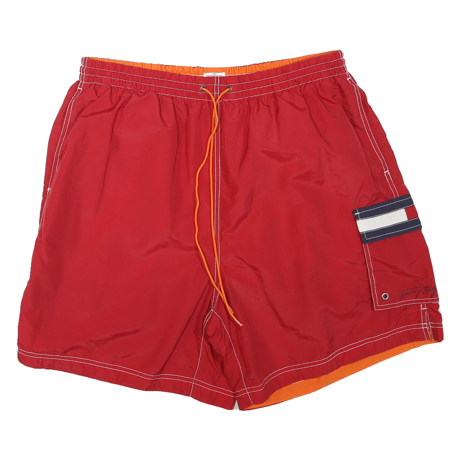 TOMMY HILFIGER Mens Red Cargo Shorts XL W32 Logo Pocket Drawstring Fit Refurbished - N/A refurbished available on Cerqular
