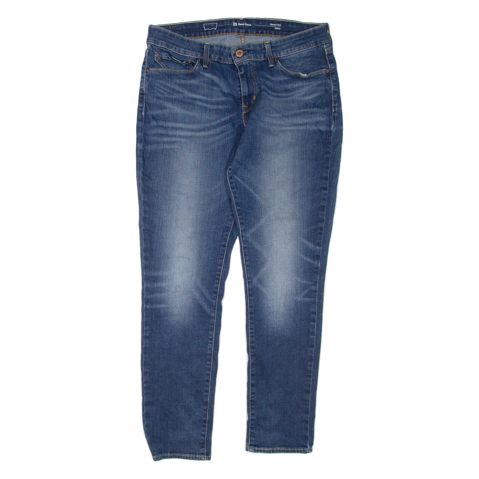 LEVI'S Demi Curve Womens Jeans Blue Regular Skinny Stone Wash W29 L30 Refurbished - N/A refurbished available on Cerqular