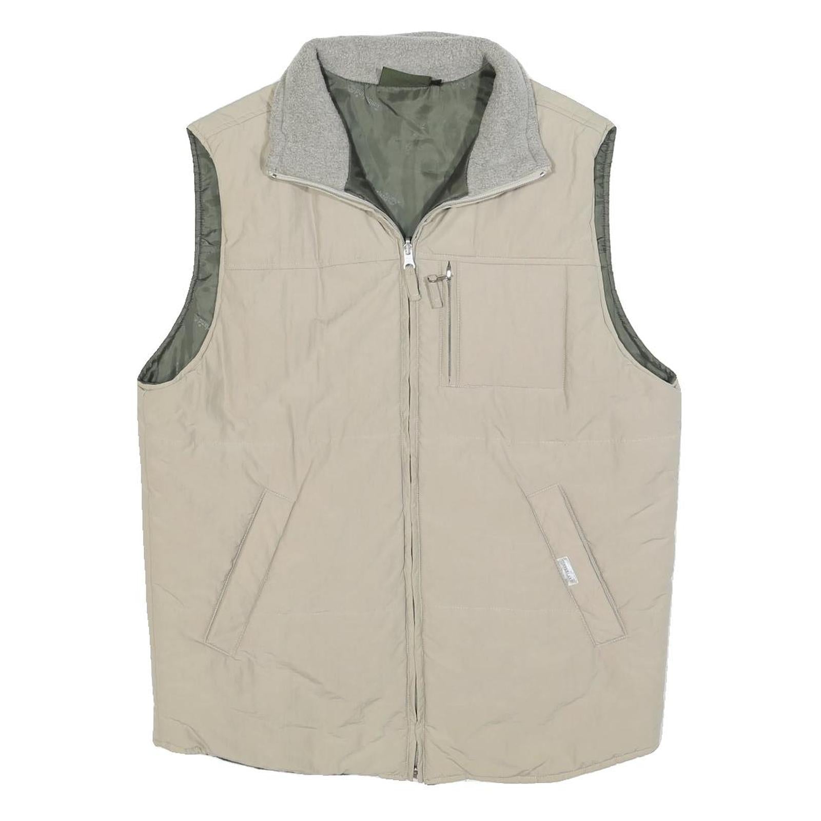 TIMBERLAND Boys Beige Fleece Lined Zip Up Jacket 16Y Polyester Outdoor Vest Refurbished - N/A refurbished available on Cerqular