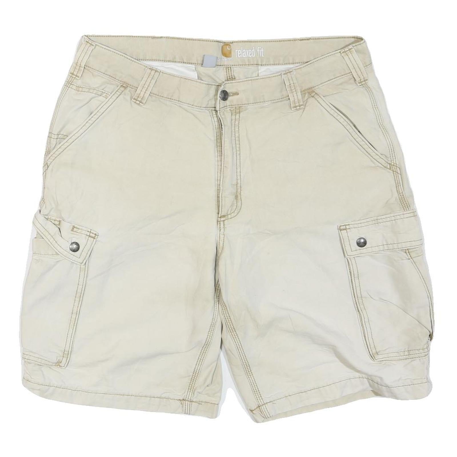 CARHARTT Mens Shorts Beige Cargo Relaxed Fit L W36 Utility Workwear Refurbished - N/A refurbished available on Cerqular