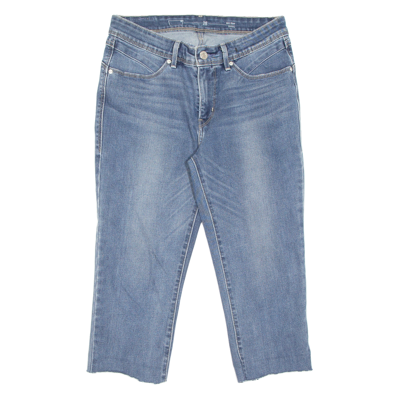 LEVI'S Mid Rise Skinny Womens Pedal Pushers Shorts Blue S W28 Refurbished - N/A refurbished available on Cerqular