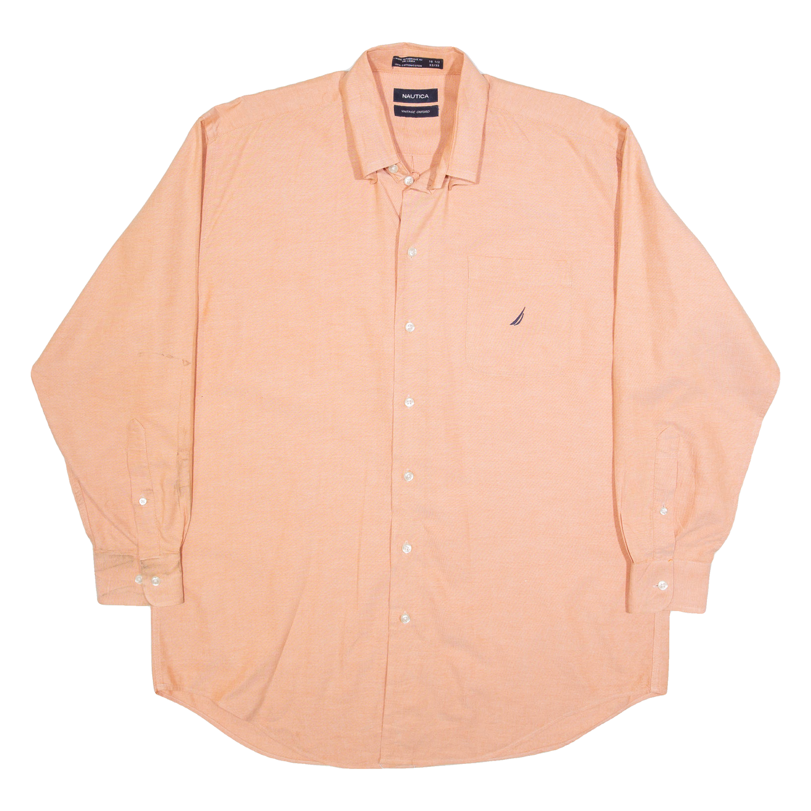 NAUTICA Mens Plain Shirt Orange Long Sleeve XL Refurbished - N/A refurbished available on Cerqular