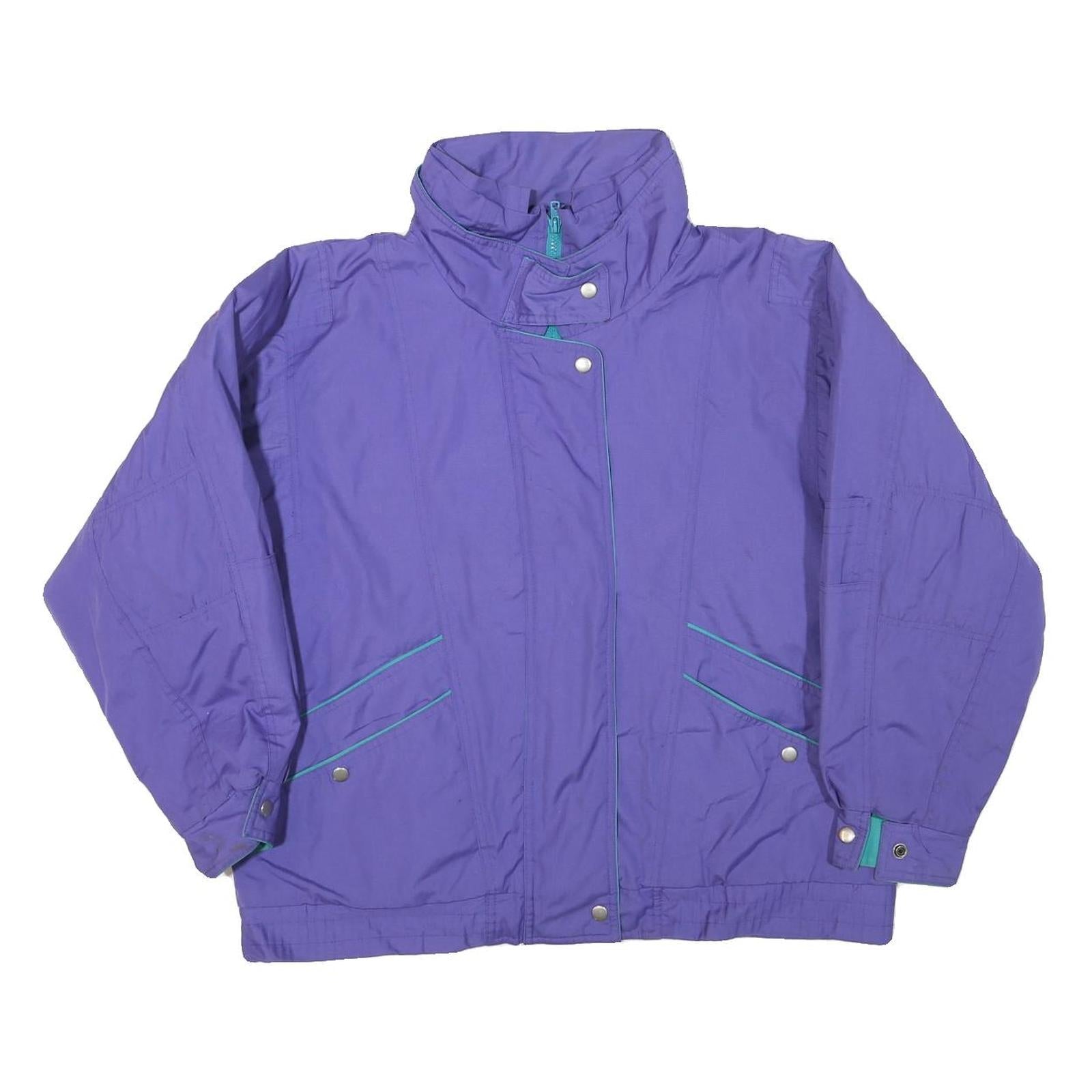 KENT STREET Womens Purple & Teal Zip Jacket M Polyester Blend Casual Outerwear Refurbished - N/A refurbished available on Cerqular