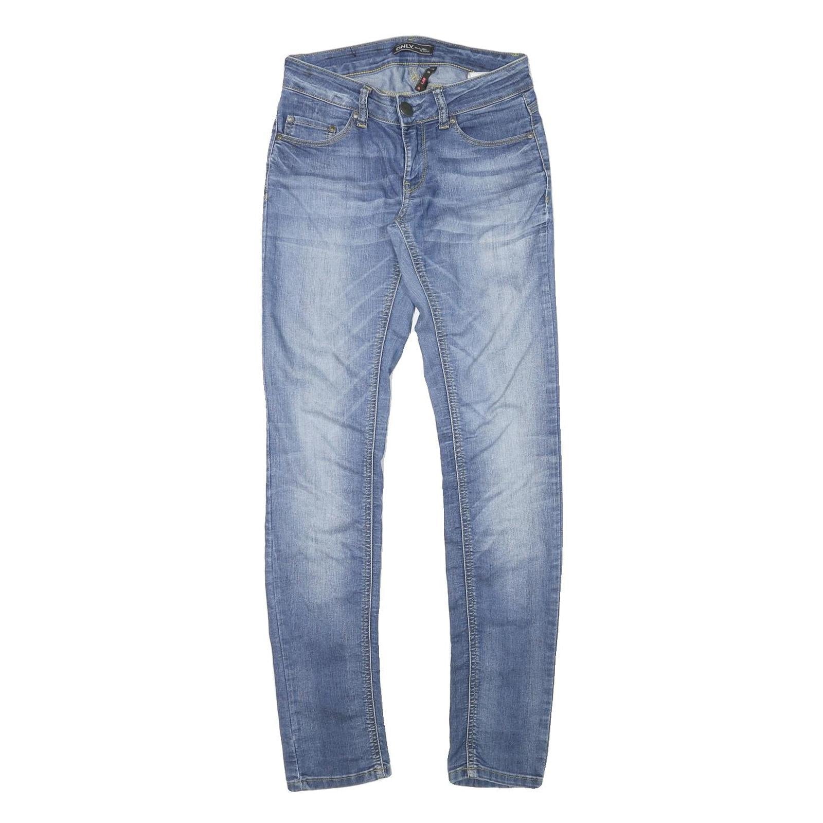 ONLY Womens Slim Blue Denim Light Wash Jeans W27 L31 Stretch Cotton Blend Zip Refurbished - N/A refurbished available on Cerqular