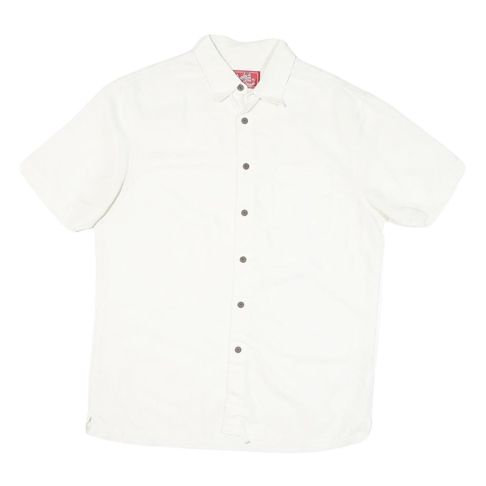 Buy WOODY'S Mens White Shirt L Cotton Blend Casual Short Sleeve Button Refurbished - $19.49 WOODY'S Mens White Shirt L Cotton Blend Casual Short Sleeve Button Refurbished - N/A refurbished available on Cerqular
