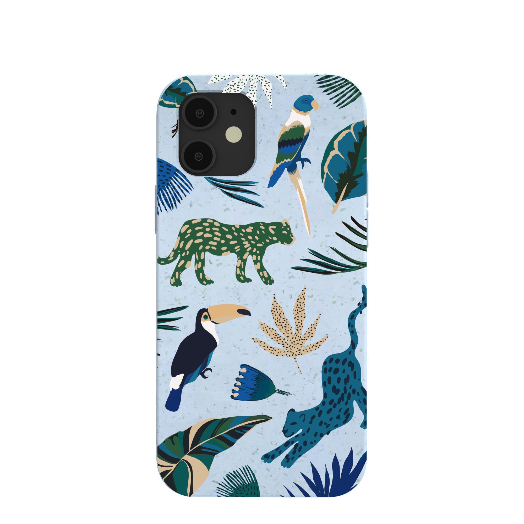 Powder Blue Tropical Rainforest iPhone 12/ iPhone 12 Pro Case Refurbished - Pela Case refurbished available on Cerqular
