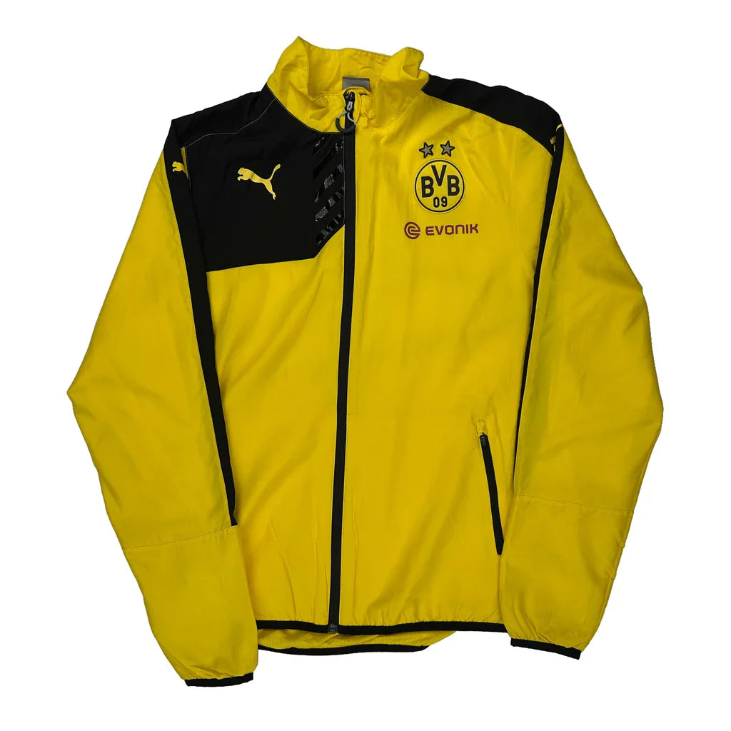 Borussia Dortmund Puma Football Jacket - XL Black Polyester Refurbished - Thrifted (note: this is a term often used to describe second- refurbished available on Cerqular