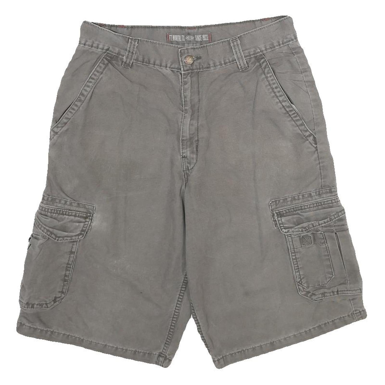 DICKIES Mens Cargo Grey Cotton Shorts M W32 Pockets Casual Workwear Refurbished - N/A refurbished available on Cerqular