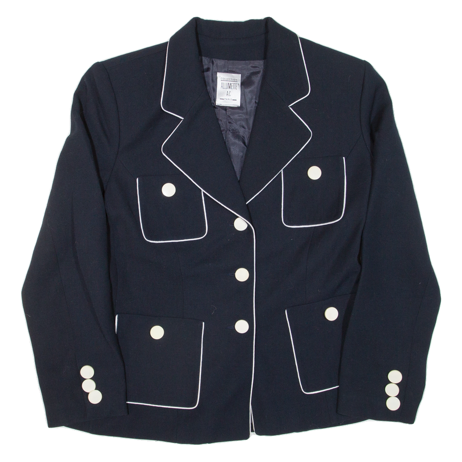 ALLUMETTE Womens Blazer Jacket Blue M Refurbished - N/A refurbished available on Cerqular