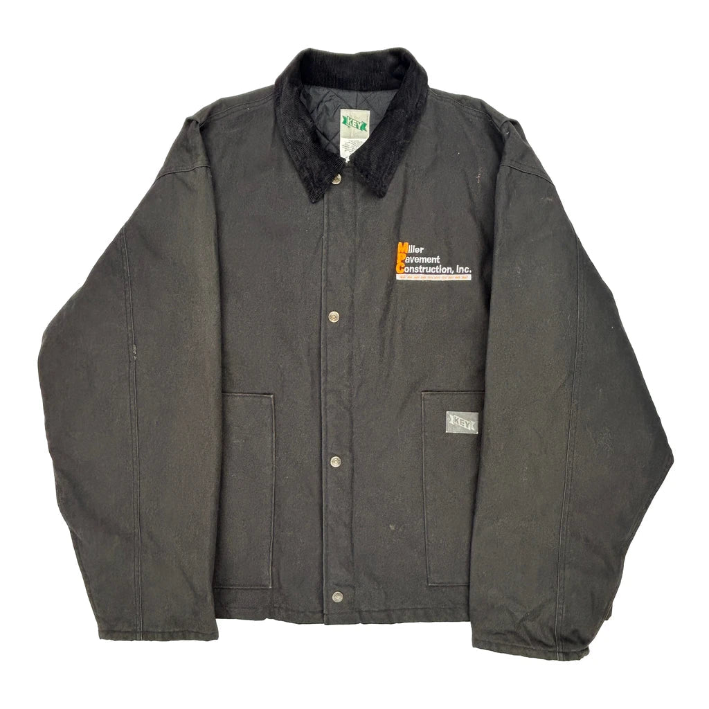 Workwear Key Jacket - 2XL Black Cotton Refurbished - Thrifted (note: this is a term often used to describe second- refurbished available on Cerqular