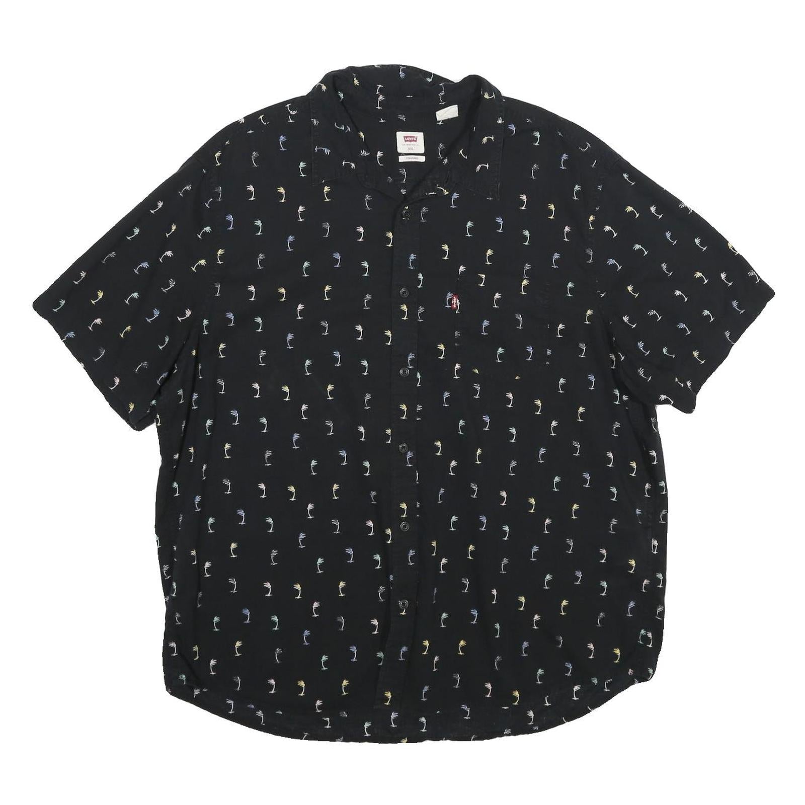 LEVI'S Mens Black Shirt 2XL Cotton Blend Short Sleeve Casual Printed Refurbished - N/A refurbished available on Cerqular