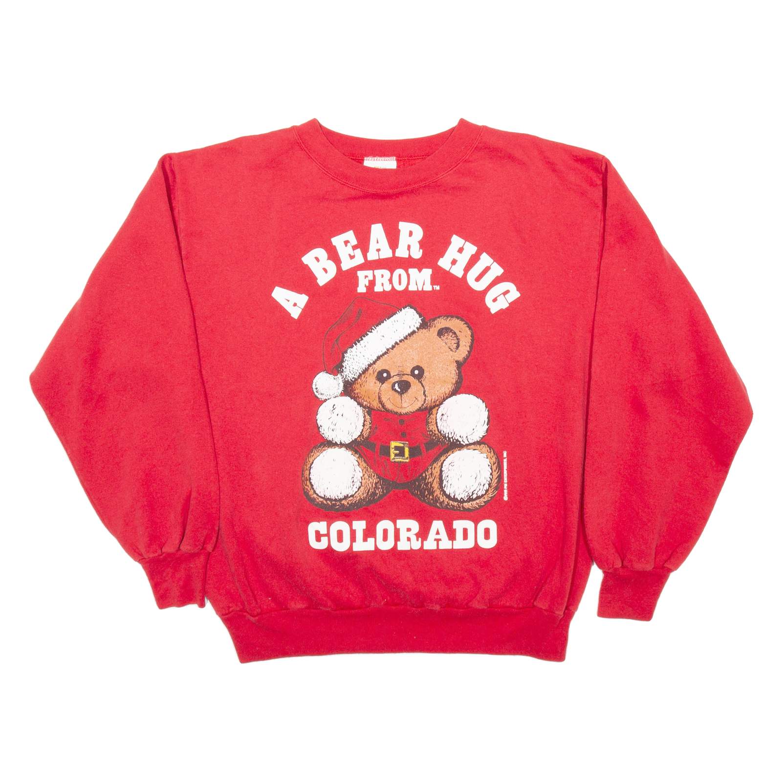 PM A Bear Hug From Colorado Womens Sweatshirt Red USA L Refurbished - N/A refurbished available on Cerqular