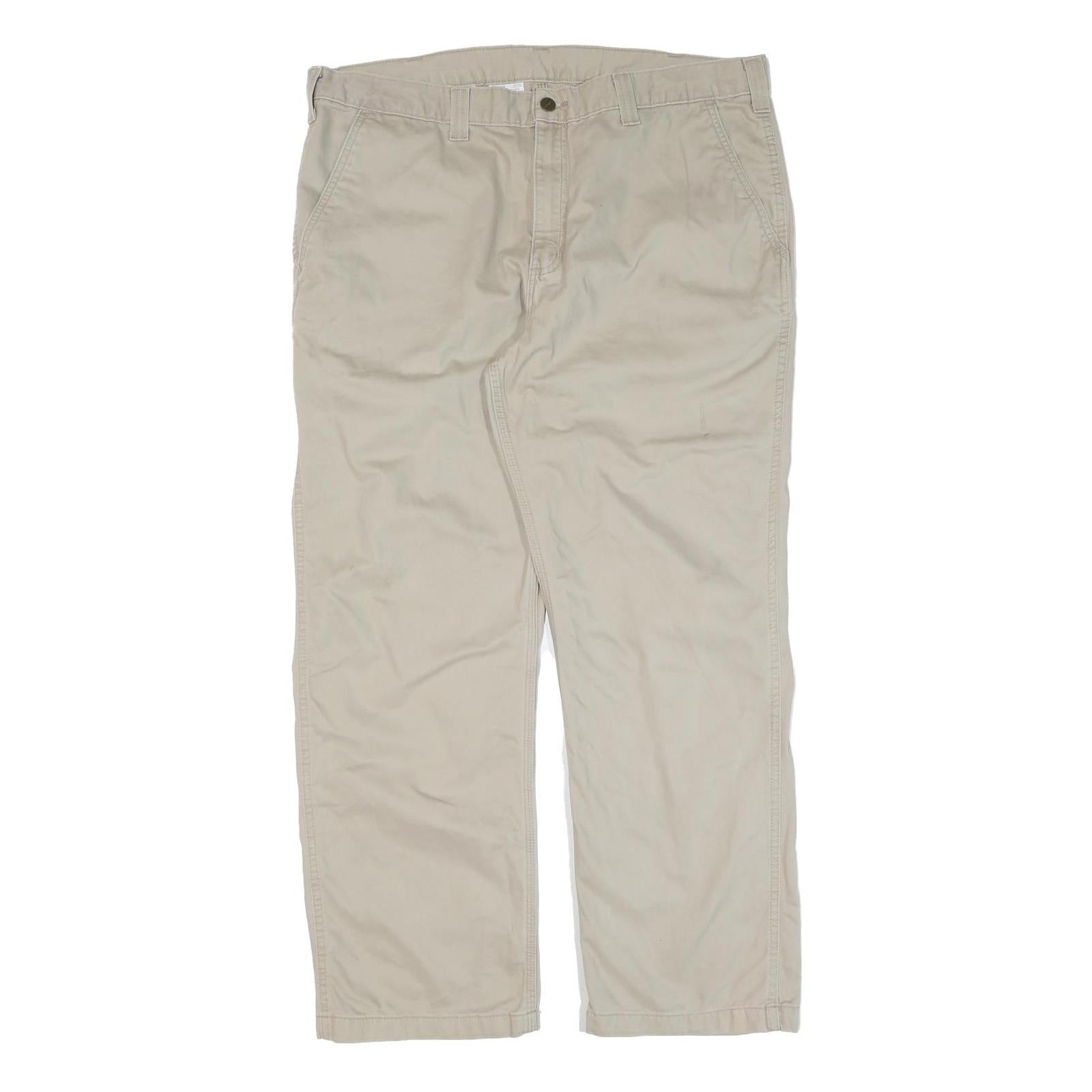 CARHARTT Mens Cotton Beige Regular Straight Trousers W40 L30 Classic Workwear Refurbished - N/A refurbished available on Cerqular