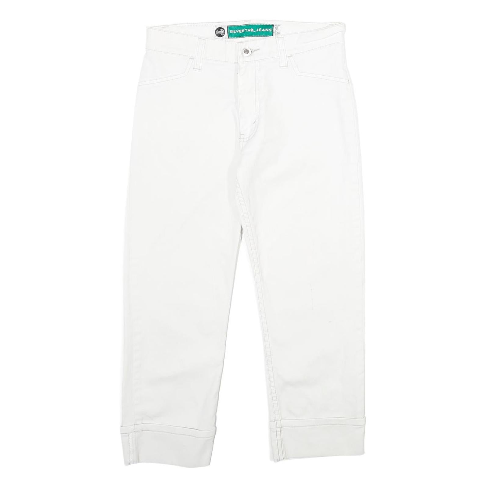 LEVI'S Silver Tab Womens Jeans White Regular Straight Denim W26 L24 Zip Cotton Refurbished - N/A refurbished available on Cerqular