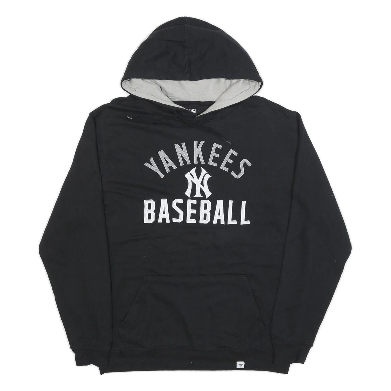 FANATICS Mens Black Yankees Baseball Hoodie L Cotton Blend Pullover Hoodie Refurbished - N/A refurbished available on Cerqular