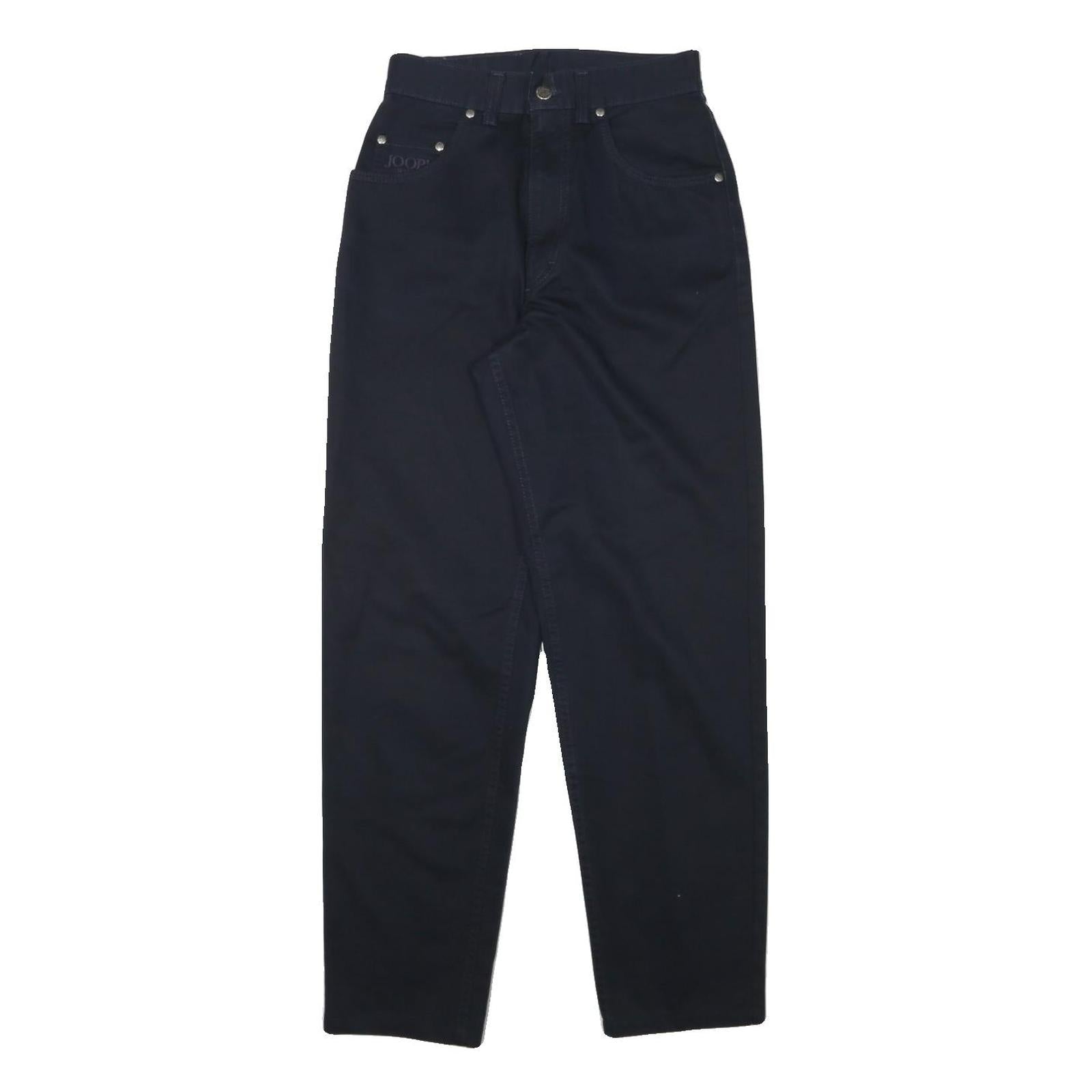 JOOP Womens Cotton Blend Navy Relaxed Straight Trousers W25 L29 Stylish Zip Refurbished - N/A refurbished available on Cerqular