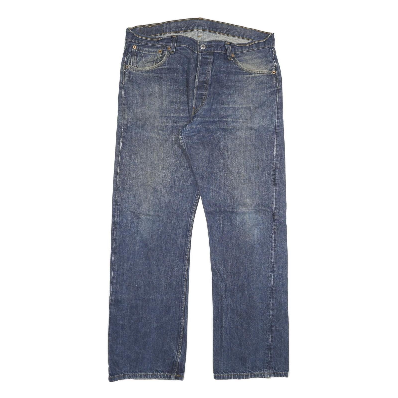 LEVI'S 501 Mens Regular Fit Straight Denim Medium W34 L31 Classic Button Fly Refurbished - N/A refurbished available on Cerqular