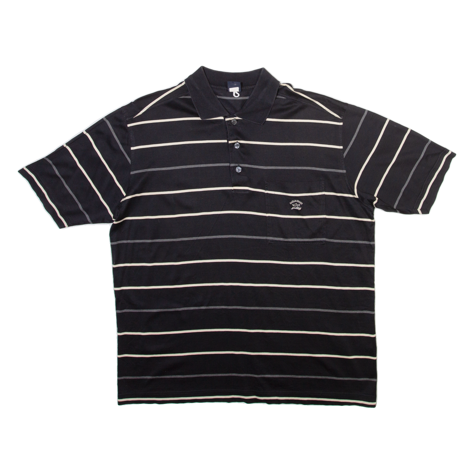 PAUL & SHARK Mens Polo Shirt Black Striped XL Refurbished - N/A refurbished available on Cerqular