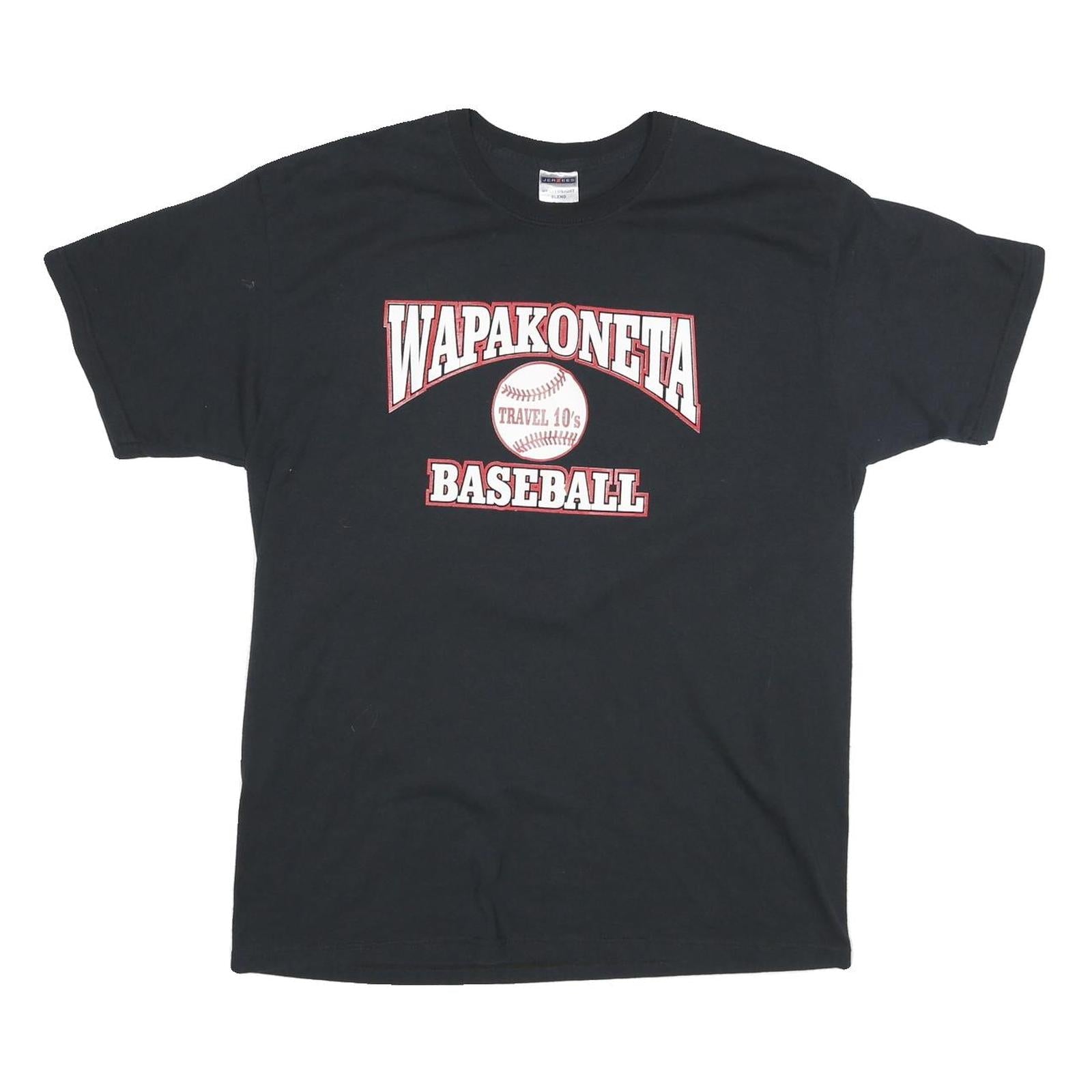 Buy JERZEES Mens Black Wapakoneta Baseball Graphic T-Shirt XL Short Sleeve Crew Neck Refurbished - $12.99 JERZEES Mens Black Wapakoneta Baseball Graphic T-Shirt XL Short Sleeve Crew Neck Refurbished - N/A refurbished available on Cerqular