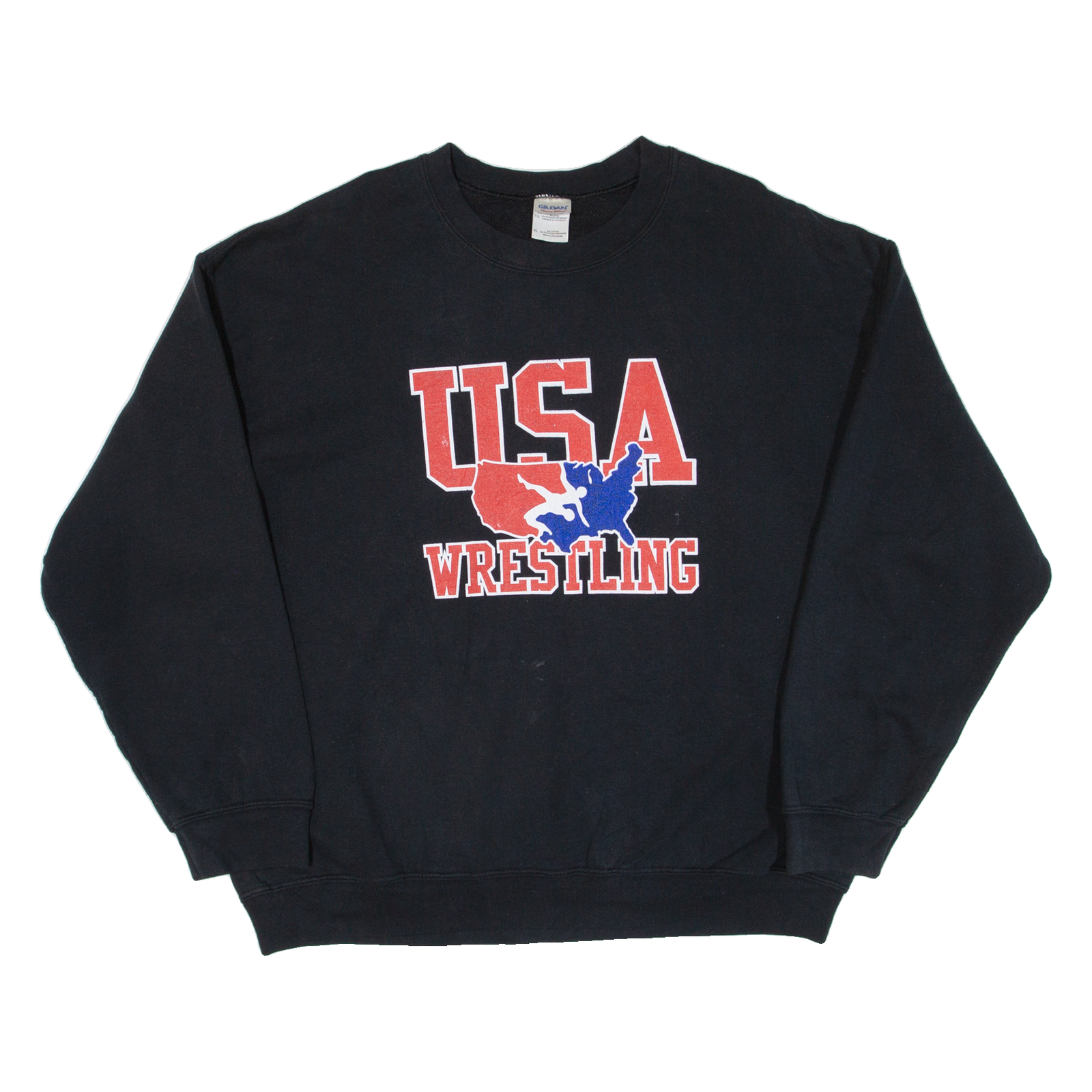 GILDAN Usa Wrestling Mens Sweatshirt Black USA XL Refurbished - N/A refurbished available on Cerqular