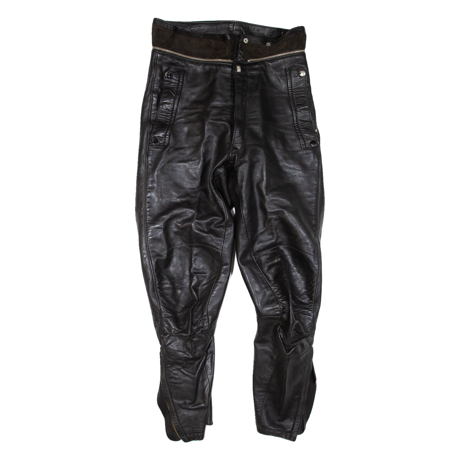 Motorcycle Womens Leather Trousers Black Regular Tapered 90s W28 L25 Refurbished - N/A refurbished available on Cerqular