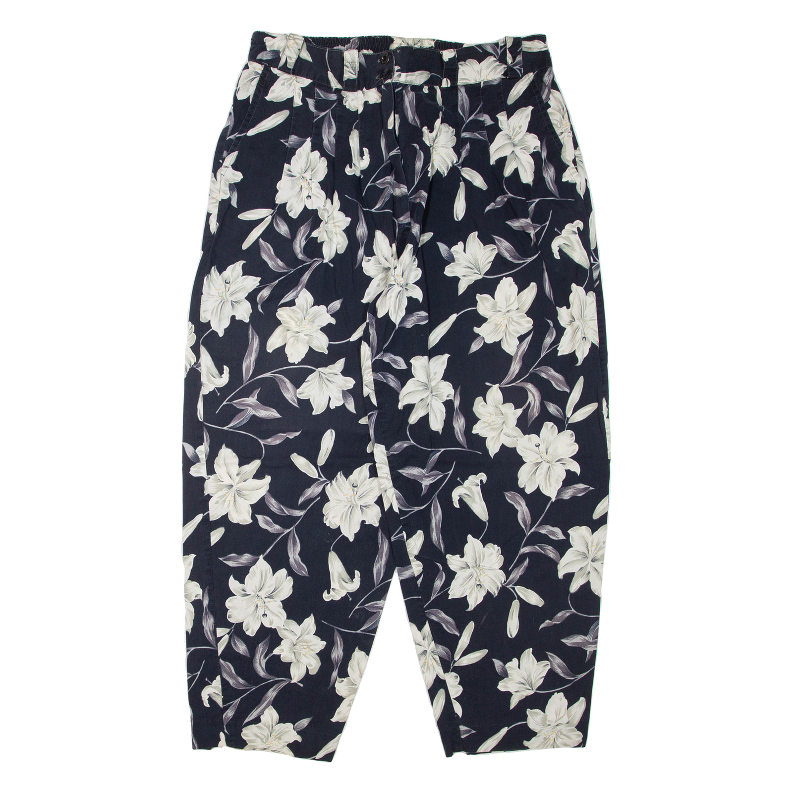 Floral Womens Trousers Blue Regular Tapered W34 L27 Refurbished - N/A refurbished available on Cerqular