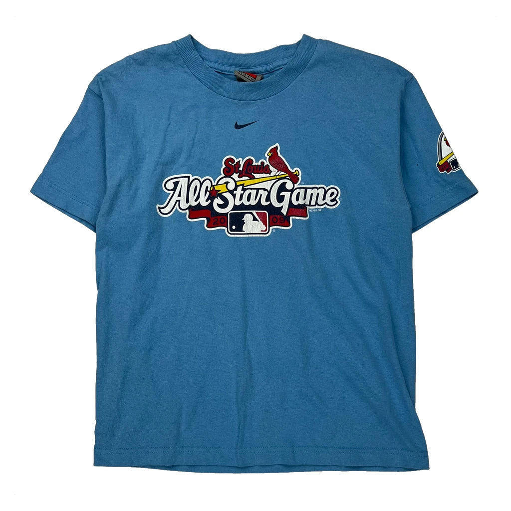 St. Louis Cardinals Nike Mlb T-Shirt - Large Blue Cotton Refurbished - Thrifted (note: this is a term often used to describe second- refurbished available on Cerqular