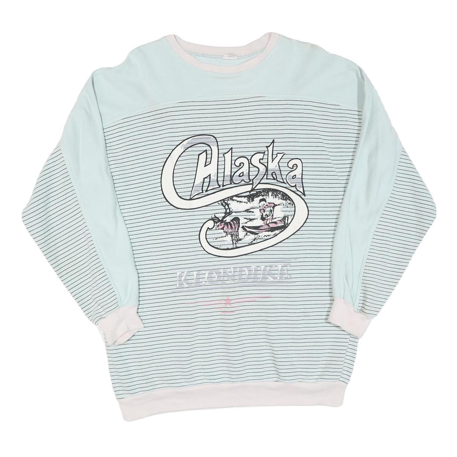 Womens Blue & White Alaska Graphic Crew Neck Sweatshirt M Casual Cotton Refurbished - N/A refurbished available on Cerqular