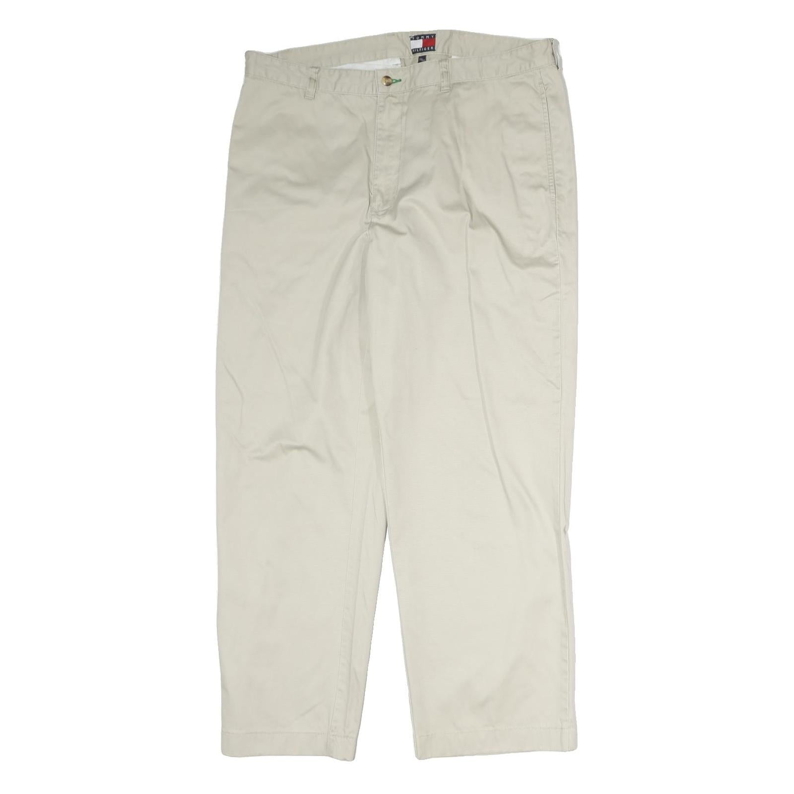 TOMMY HILFIGER Mens Cotton Beige Regular Straight Trousers W36 L29 Classic Refurbished - N/A refurbished available on Cerqular