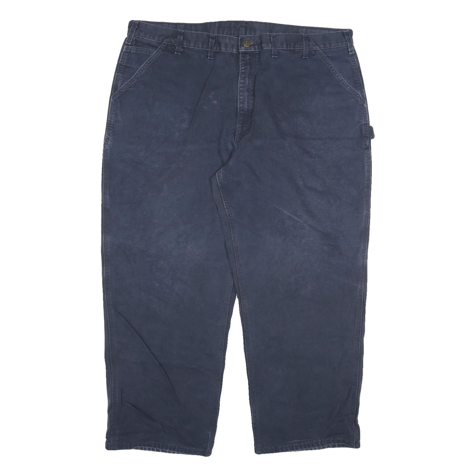 CARHARTT Mens Jeans Navy Blue Regular Straight Denim Medium W46 L30 Workwear Refurbished - N/A refurbished available on Cerqular