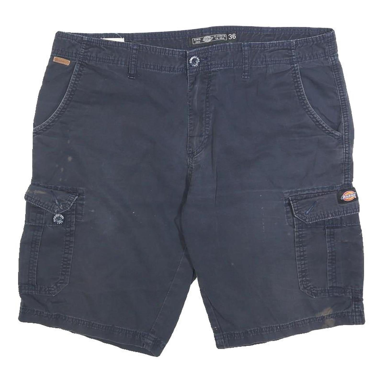 DICKIES Mens Navy Cargo Cotton Blend Shorts L W36 Work Casual Pockets Refurbished - N/A refurbished available on Cerqular
