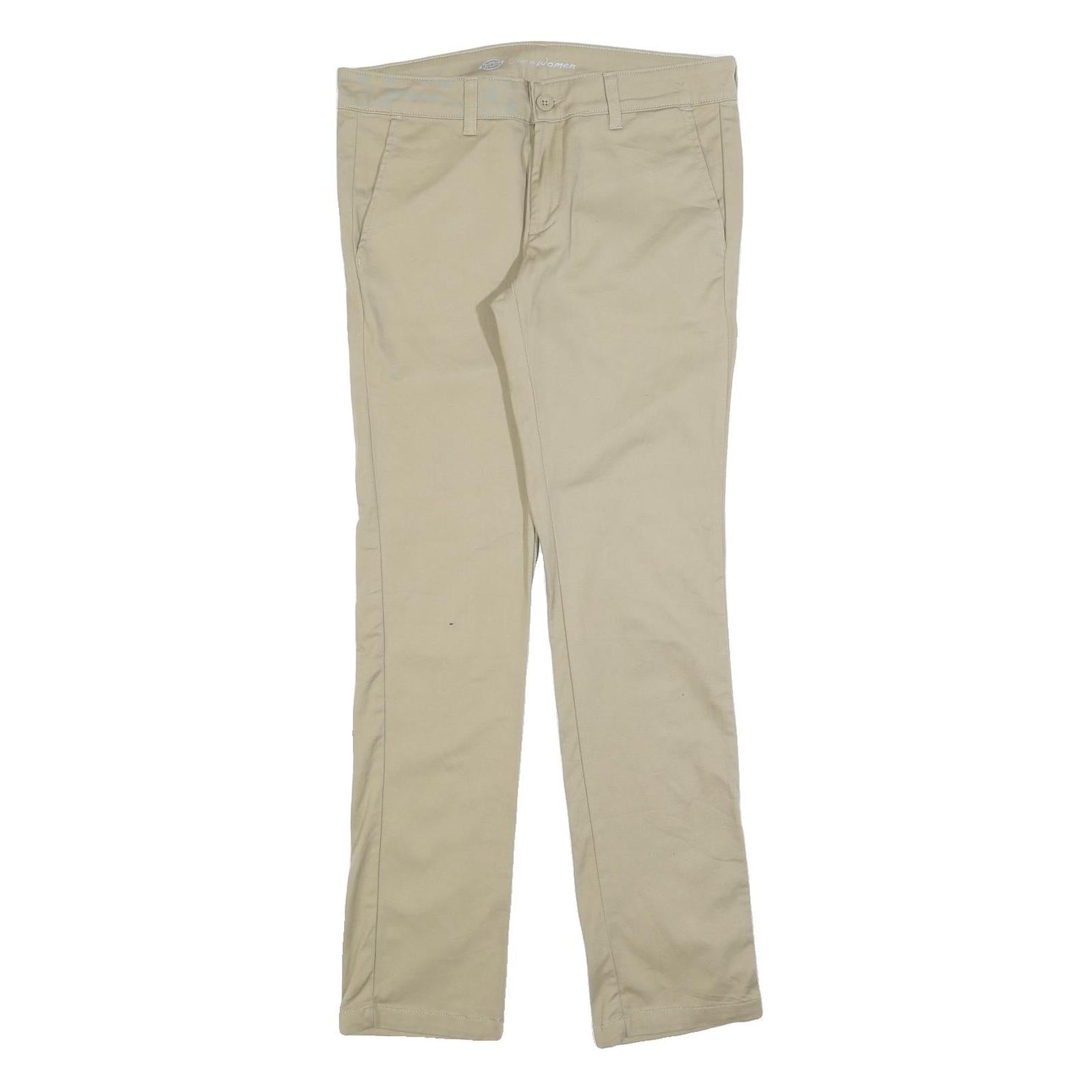 DICKIES Womens Cotton Blend Beige Slim Straight Trousers W32 L32 Casual Workwear Refurbished - N/A refurbished available on Cerqular