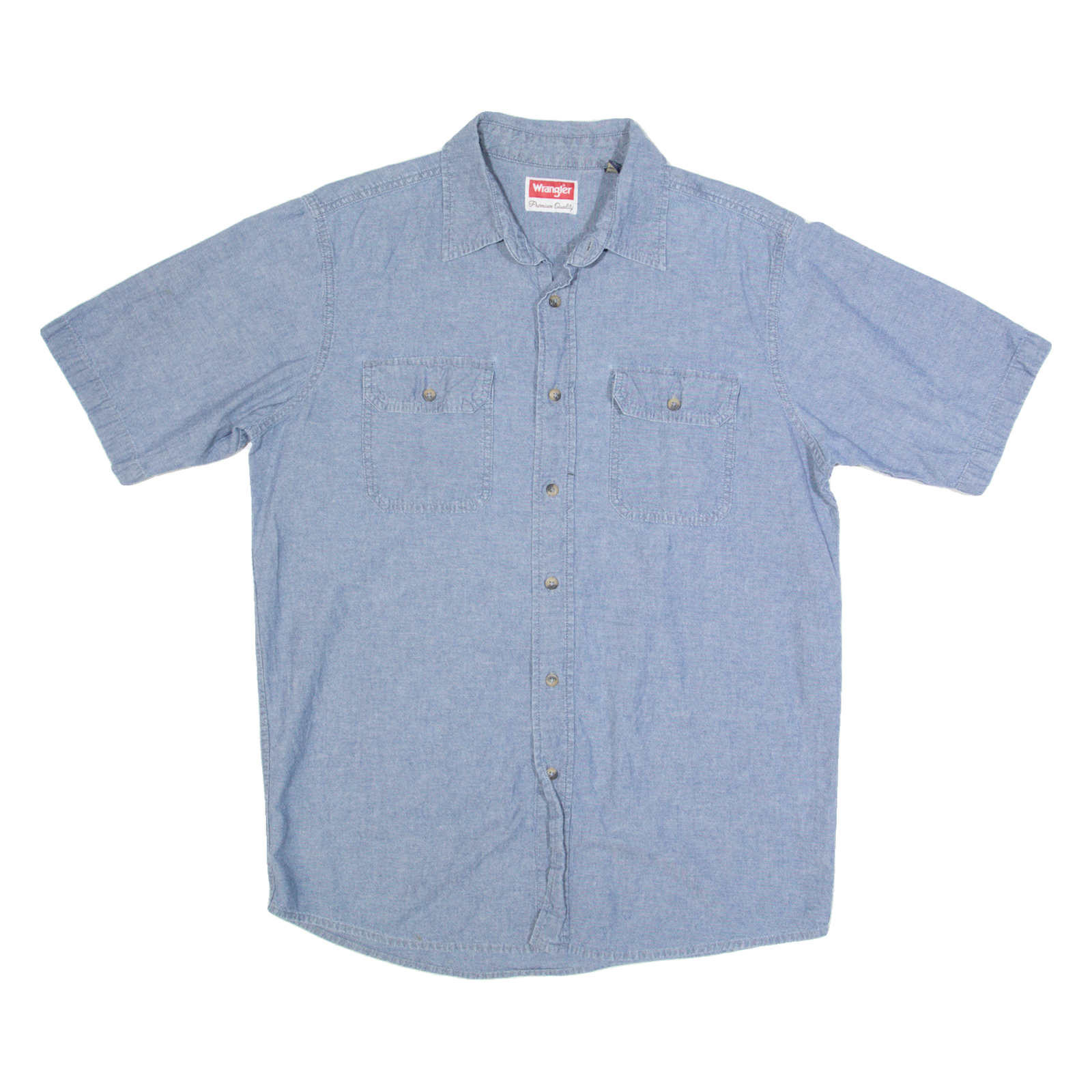 WRANGLER Mens Plain Shirt Blue M Refurbished - N/A refurbished available on Cerqular