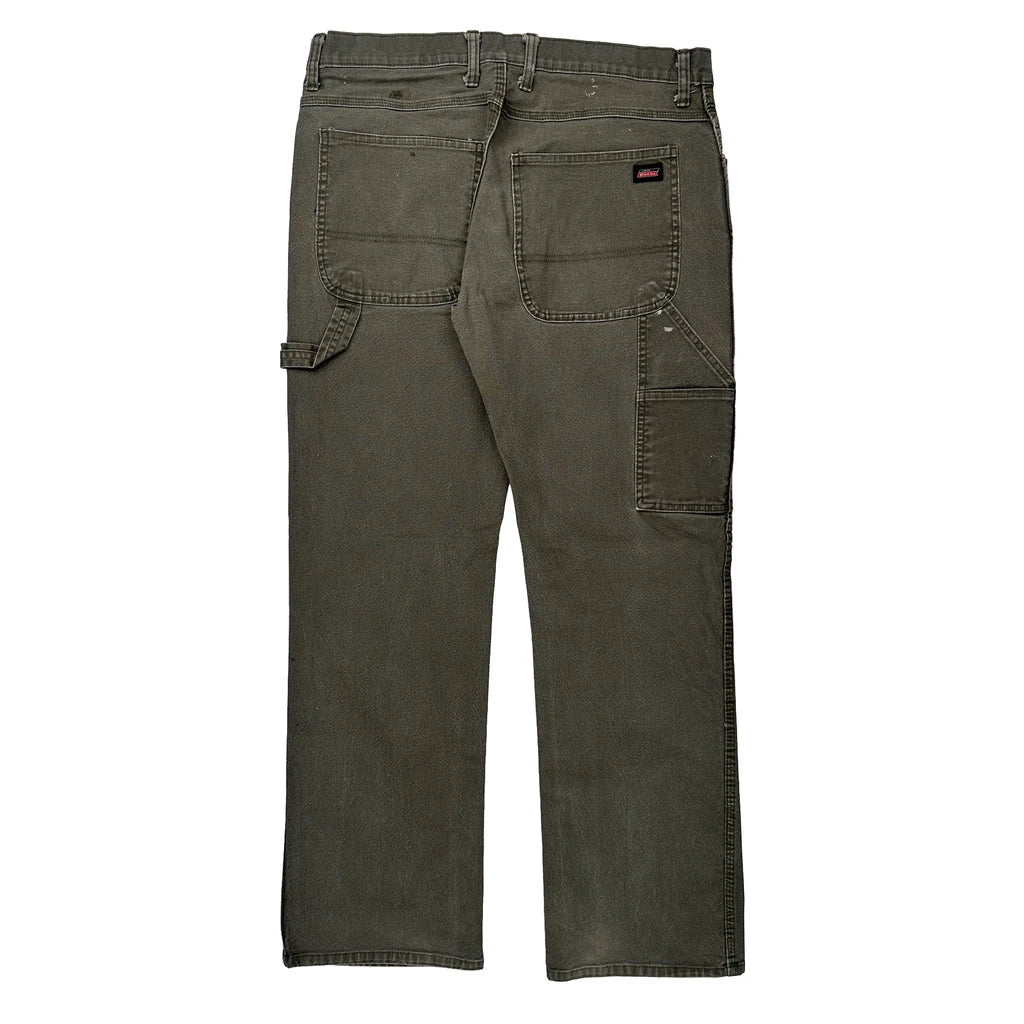 Dickies Double Knee Carpenter Trousers - 34W 31L Grey Cotton Refurbished - Thrifted (note: this is a term often used to describe second- refurbished available on Cerqular