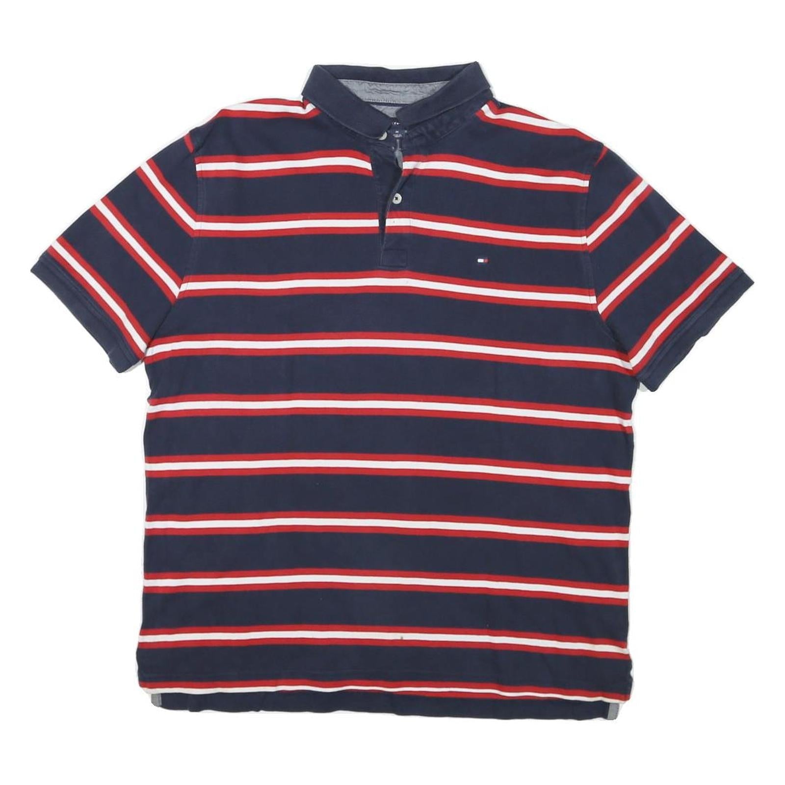 Buy TOMMY HILFIGER Mens Blue Red & White Stripe Short Sleeve Polo Shirt M Cotton Refurbished - $38.99 TOMMY HILFIGER Mens Blue Red & White Stripe Short Sleeve Polo Shirt M Cotton Refurbished - N/A refurbished available on Cerqular