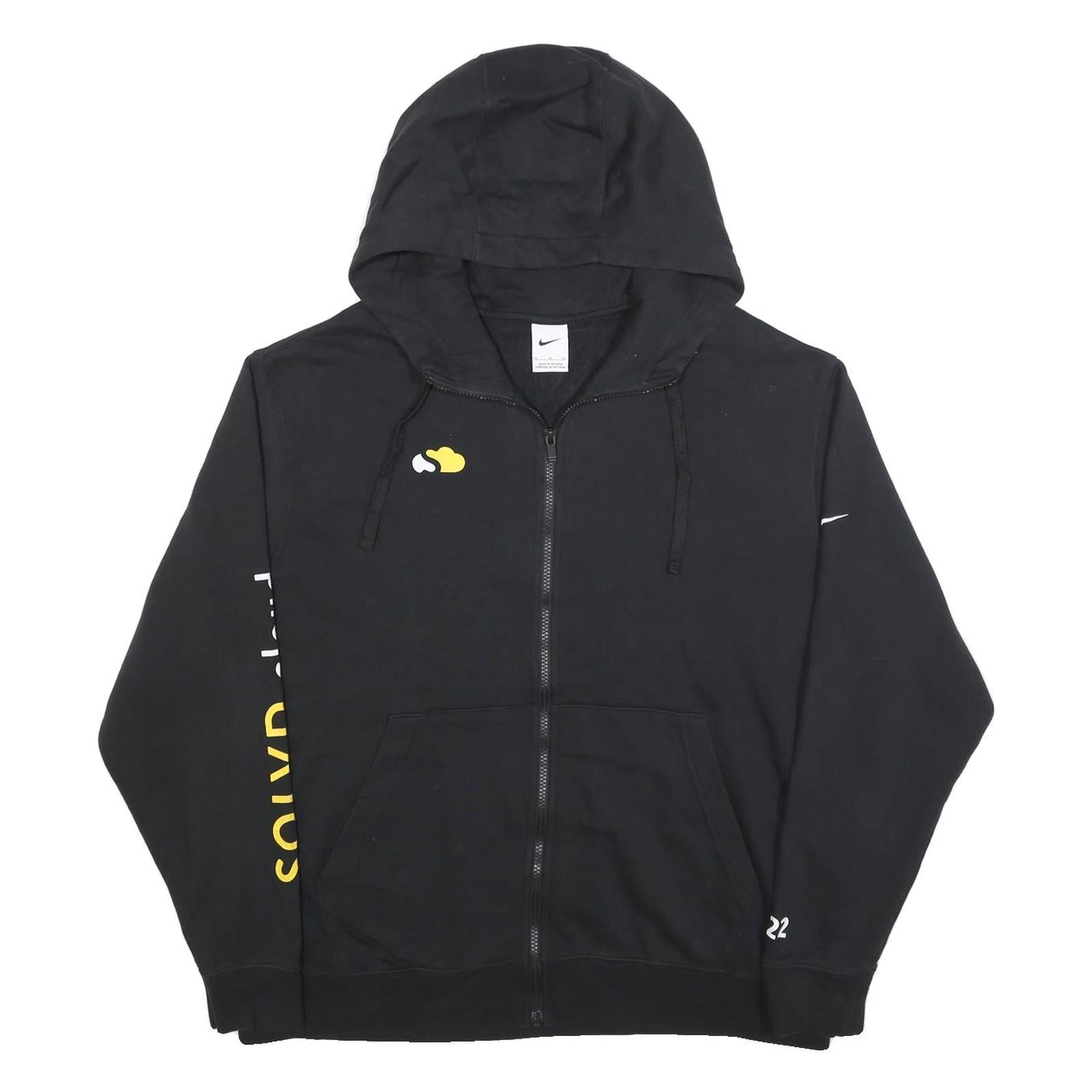 NIKE Mens Black Hoodie XL Cotton Blend Zip Up Sweatshirt 2022 Print Refurbished - N/A refurbished available on Cerqular