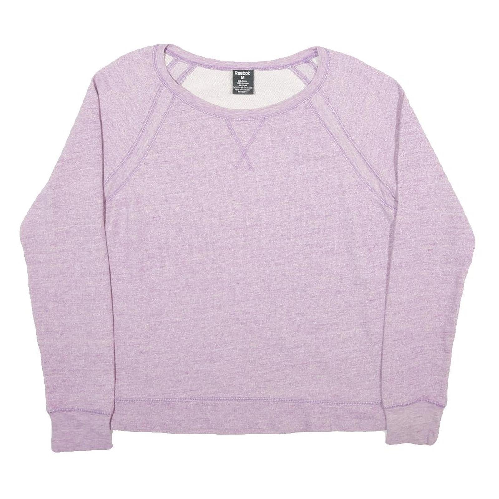 REEBOK Womens Purple Sweatshirt Crew Neck M Lightweight Cotton Blend Pullover Refurbished - N/A refurbished available on Cerqular