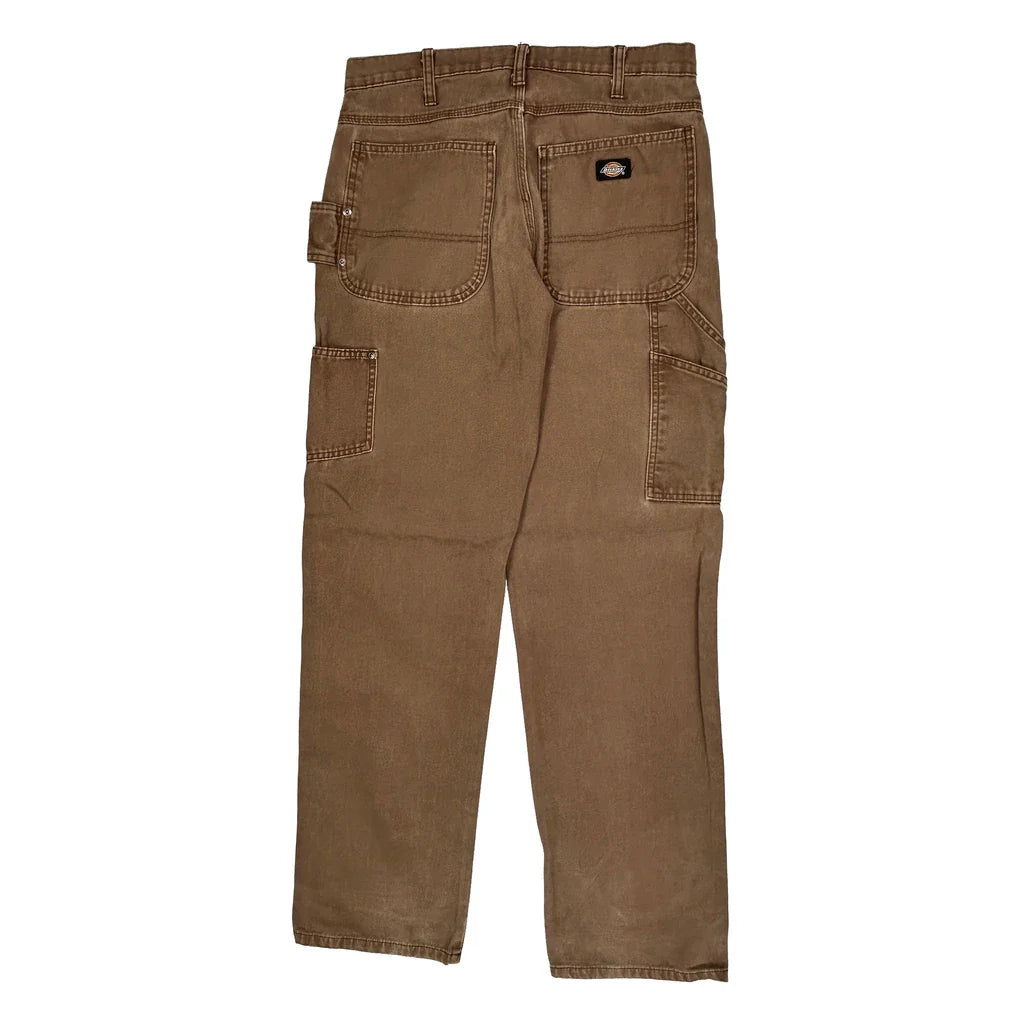Dickies Carpenter Trousers - 32W 34L Brown Cotton Refurbished - Thrifted (note: this is a term often used to describe second- refurbished available on Cerqular