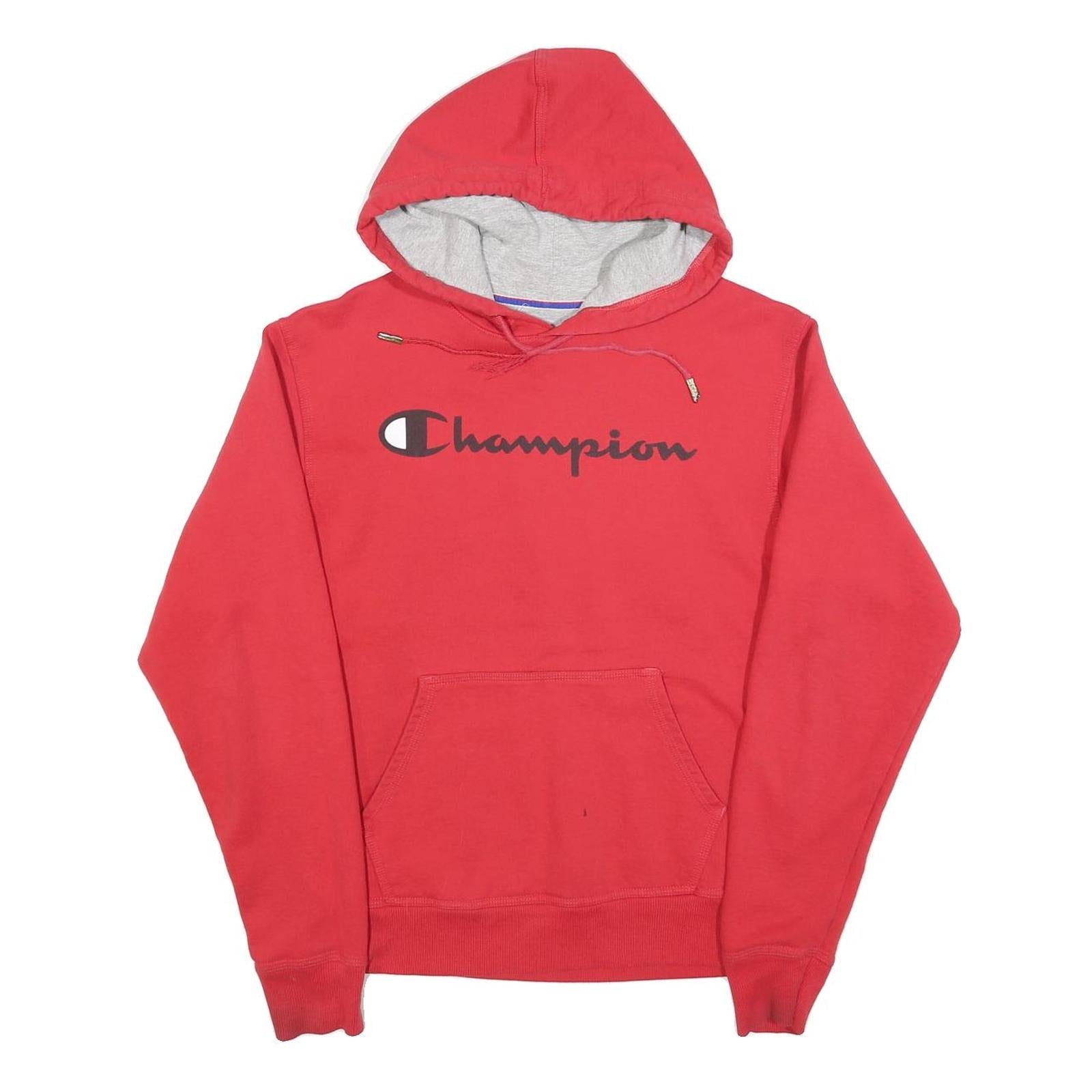 CHAMPION Mens Red Pullover Hoodie S Cotton Blend Jersey Drawstring Kangaroo Refurbished - N/A refurbished available on Cerqular