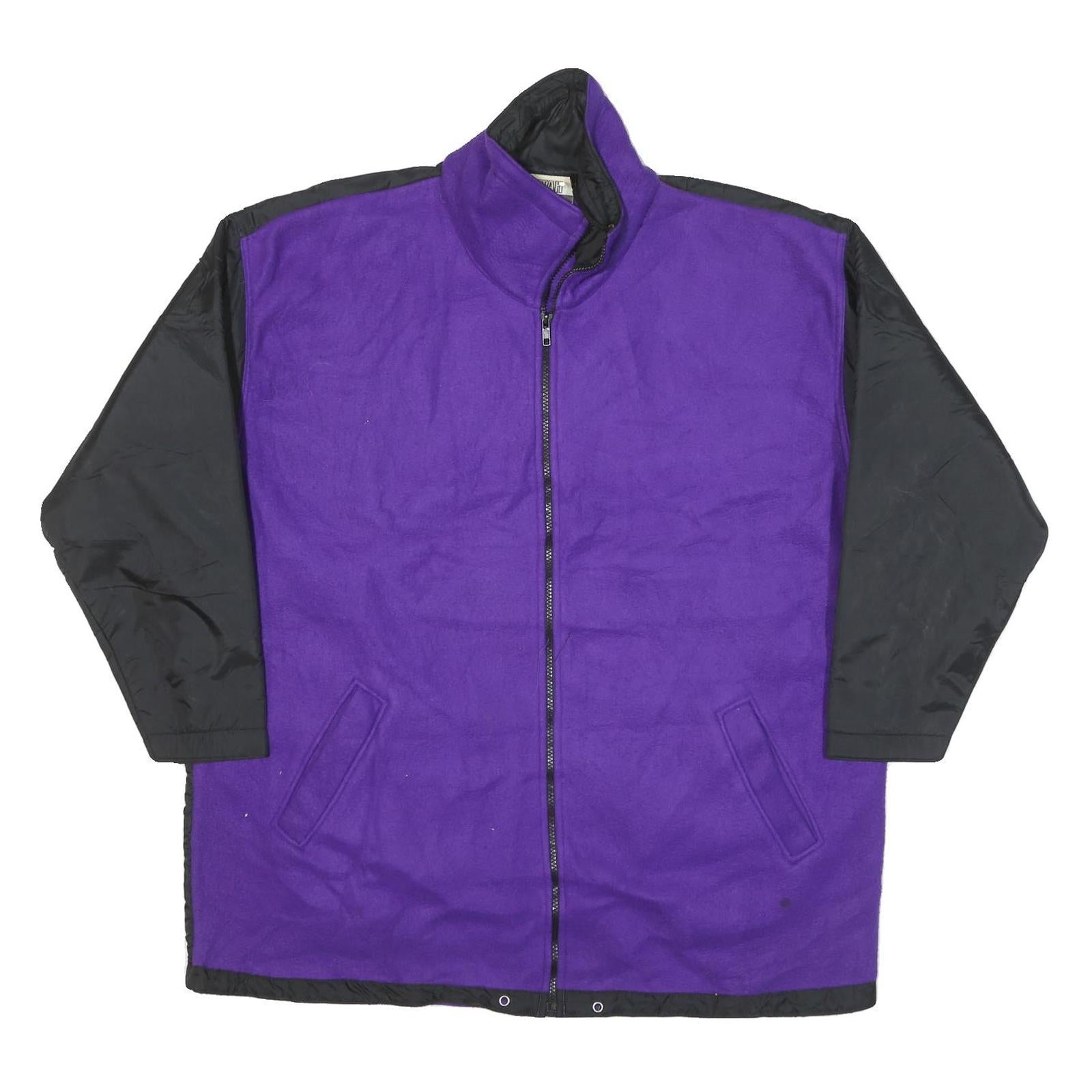 CHEETAH Womens Purple & Black Jacket L Polyester Blend Zip Casual Outerwear Refurbished - N/A refurbished available on Cerqular