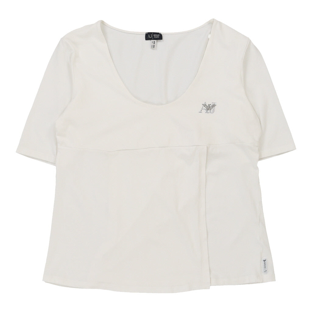 Armani Jeans T-Shirt - XL White Cotton | Size: x-large Refurbished - N/A (Preloved Designer is not a specific brand, it refurbished available on Cerqular