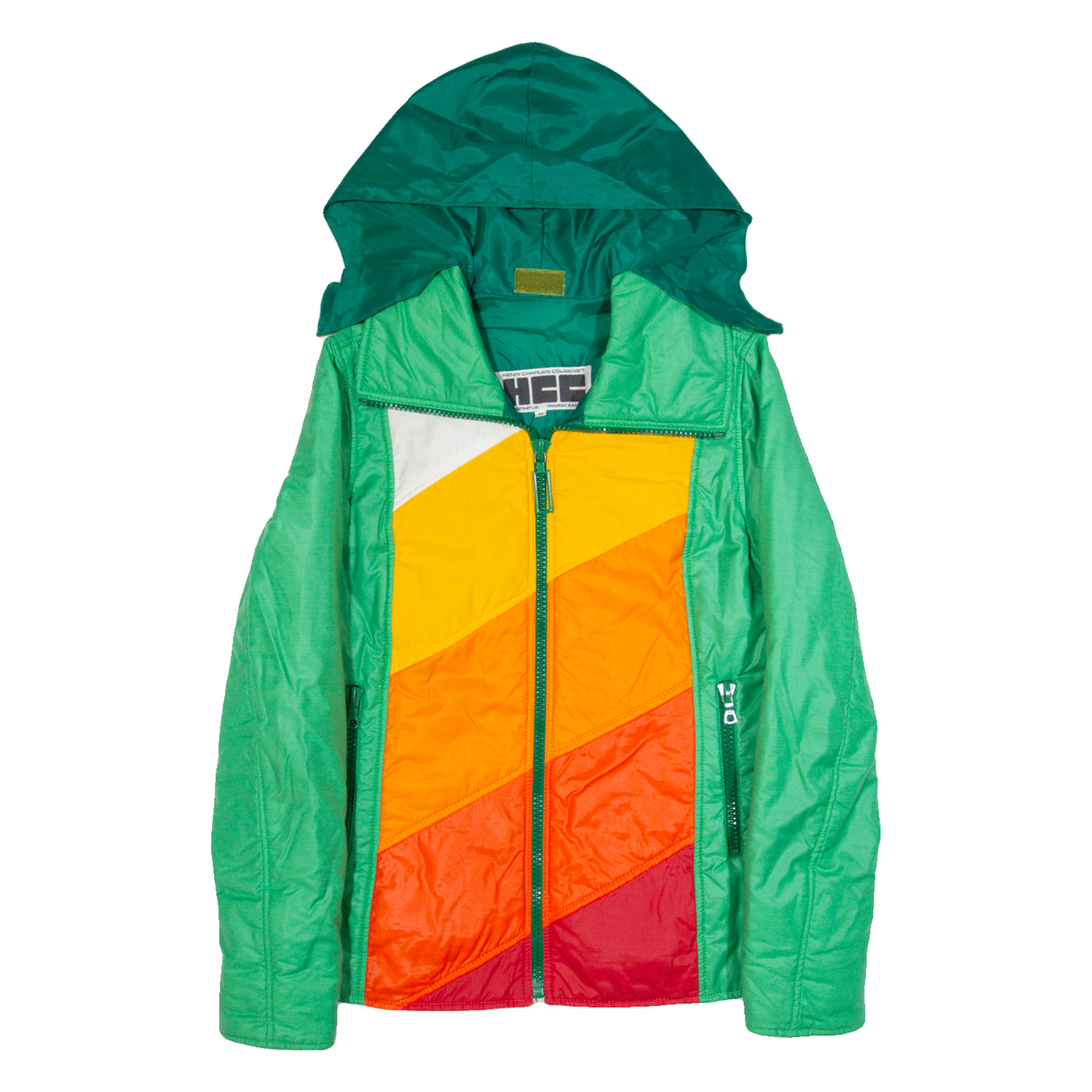HENRI-CHARLES COLSENET Womens Puffer Jacket Green 90s Hooded S Refurbished - N/A refurbished available on Cerqular