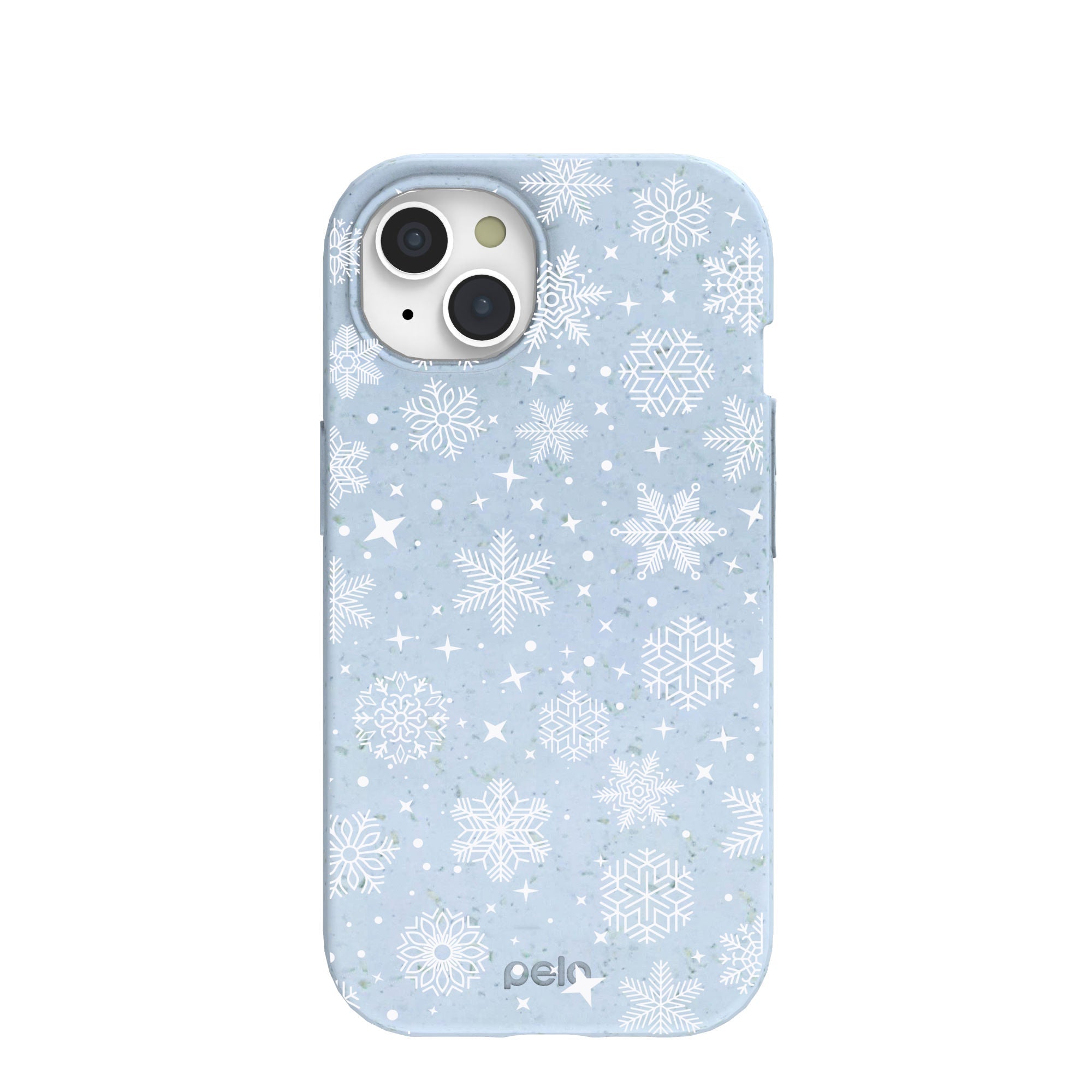Powder Blue Let it Snow iPhone 15 Case Refurbished - Pela Case refurbished available on Cerqular