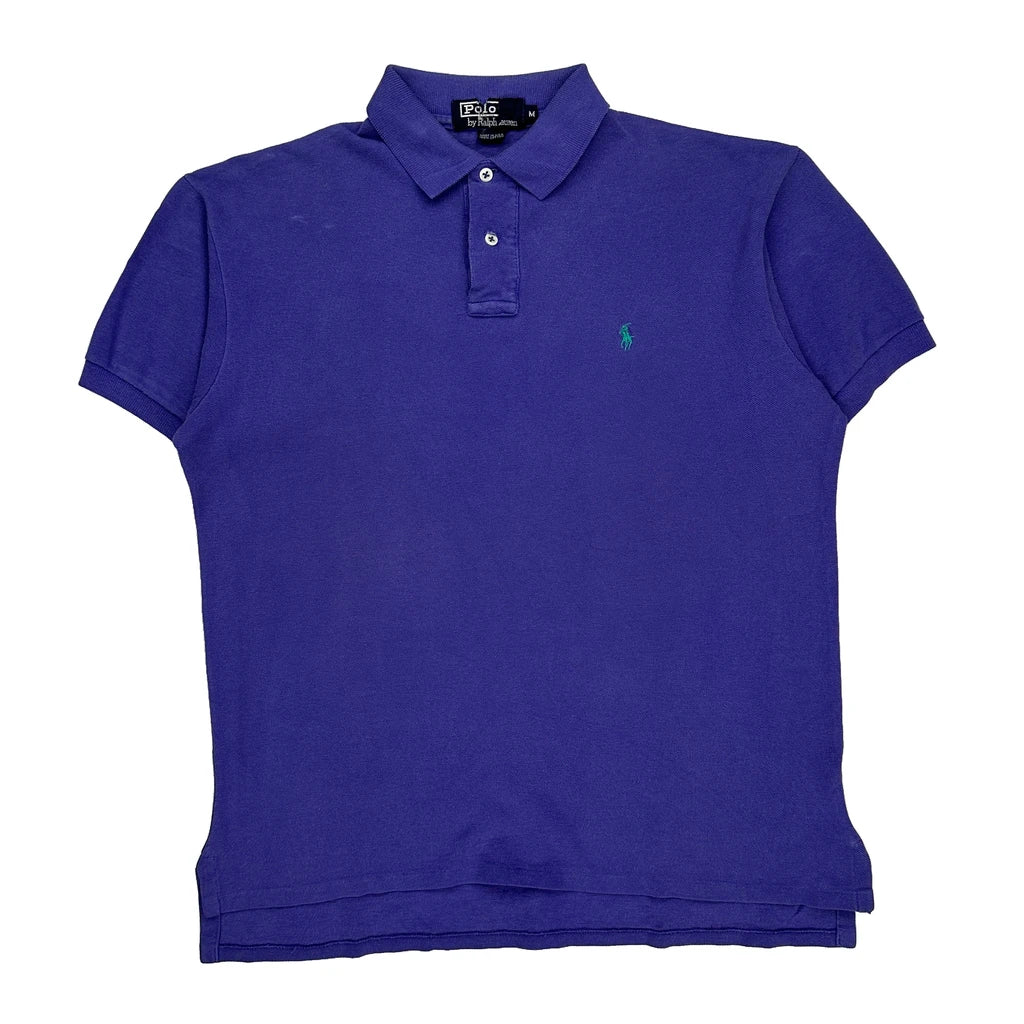 Polo By Ralph Lauren Polo Shirt - Medium Purple Cotton Refurbished - Thrifted (note: this is a term often used to describe second- refurbished available on Cerqular