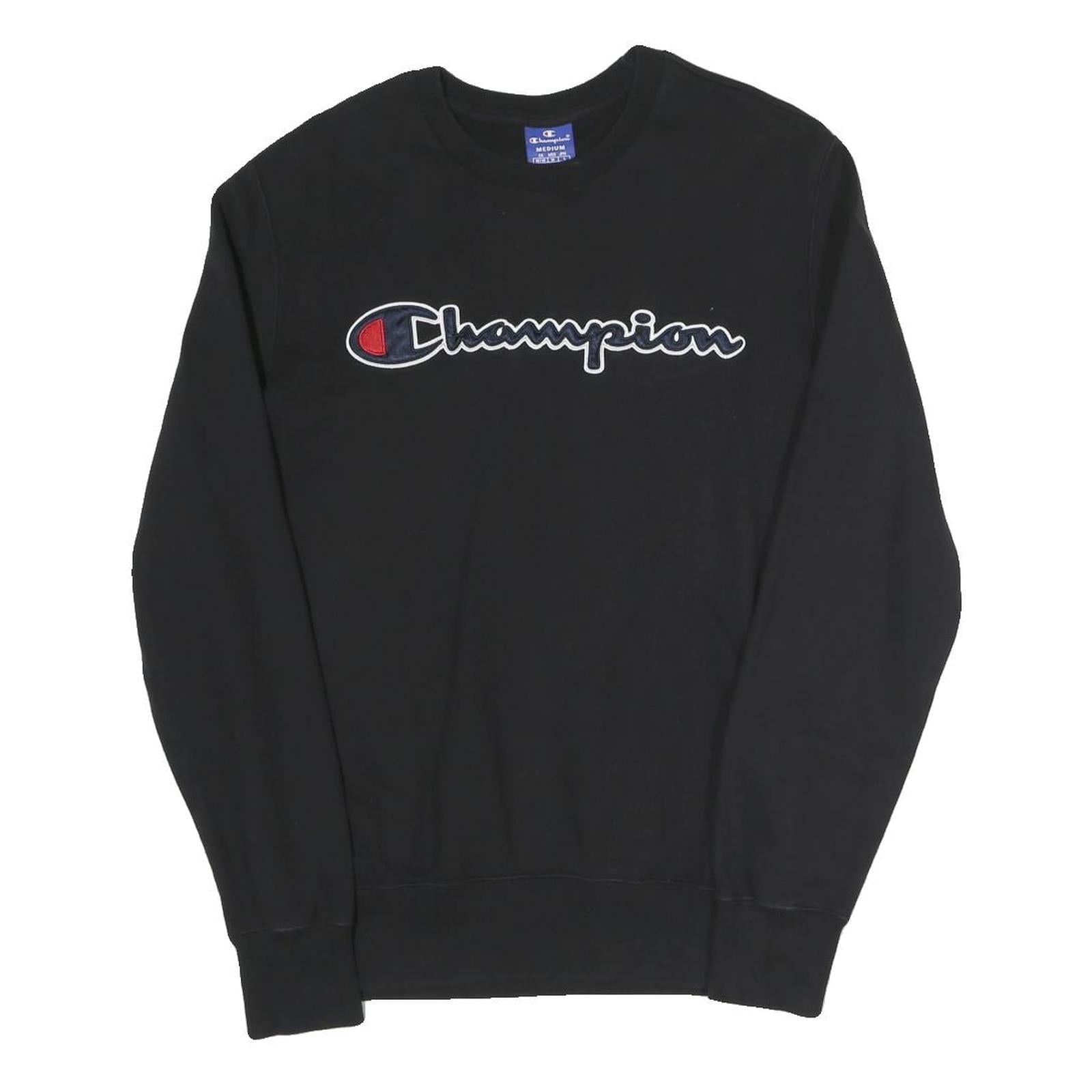 Buy CHAMPION Mens Black Cotton Blend Crew Neck Sweatshirt M Embroidered Logo Refurbished - $33.79 CHAMPION Mens Black Cotton Blend Crew Neck Sweatshirt M Embroidered Logo Refurbished - N/A refurbished available on Cerqular