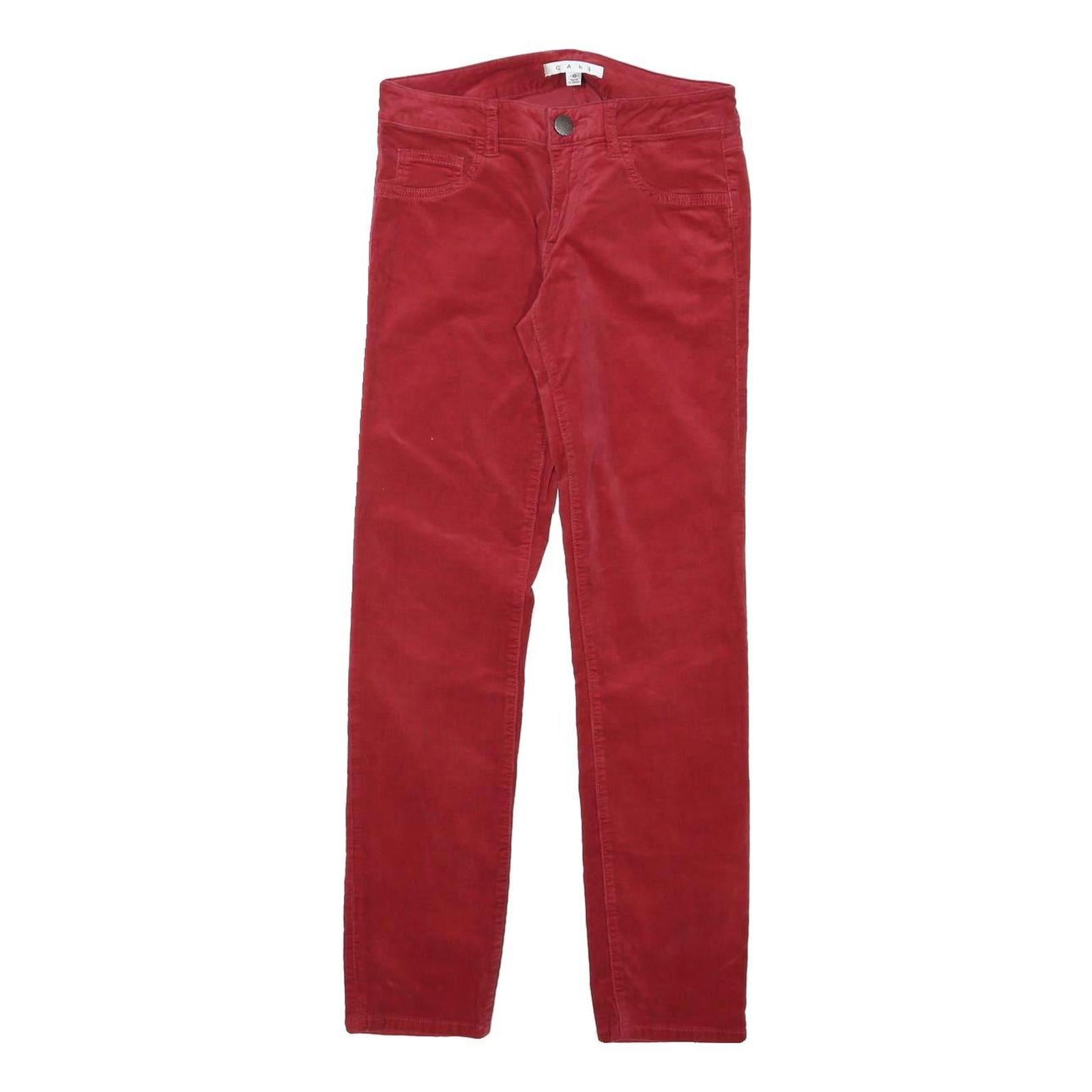 CABI Womens Cotton Blend Red Slim Skinny Trousers W26 L29 Stylish Zip Closure Refurbished - N/A refurbished available on Cerqular