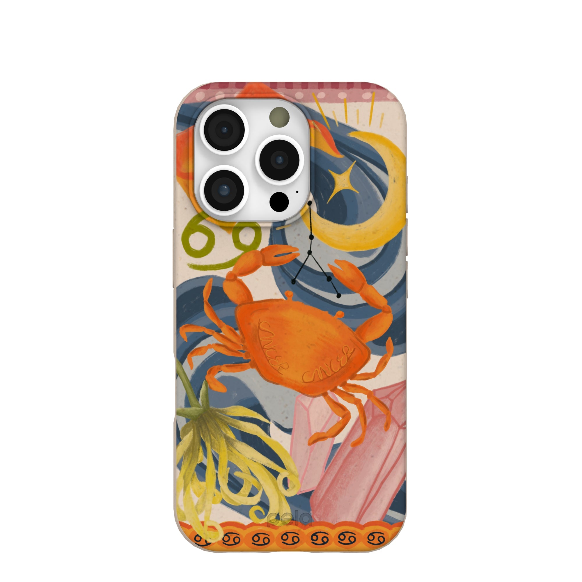 Seashell Cancer Crab iPhone 16 Pro Case Refurbished - Pela Case refurbished available on Cerqular