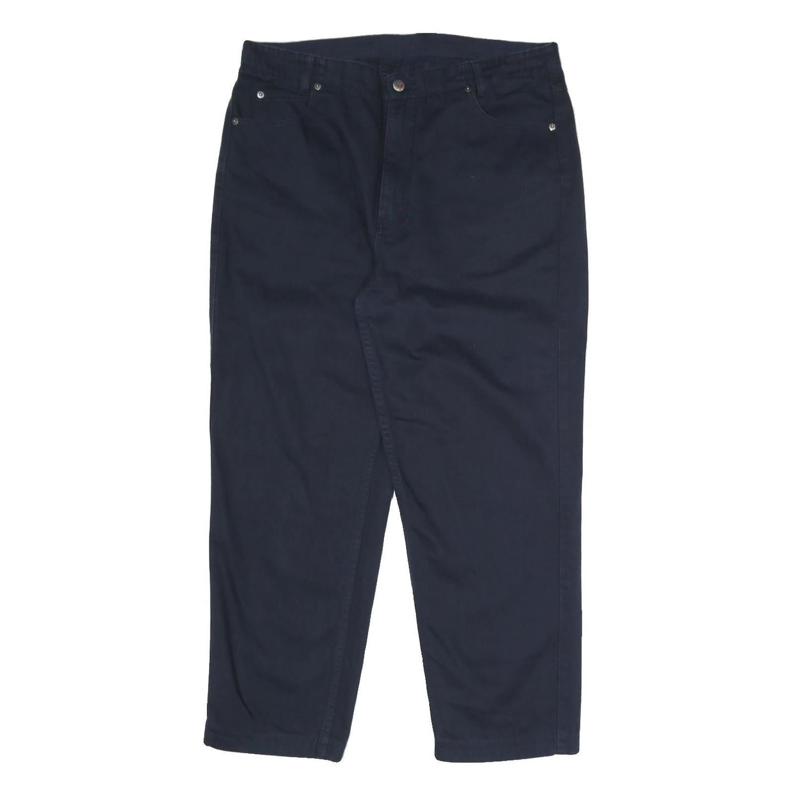 TEDDY'S JEANS Mens Cotton Blend Regular Navy Blue Trousers W34 L36 Classic Zip Refurbished - N/A refurbished available on Cerqular